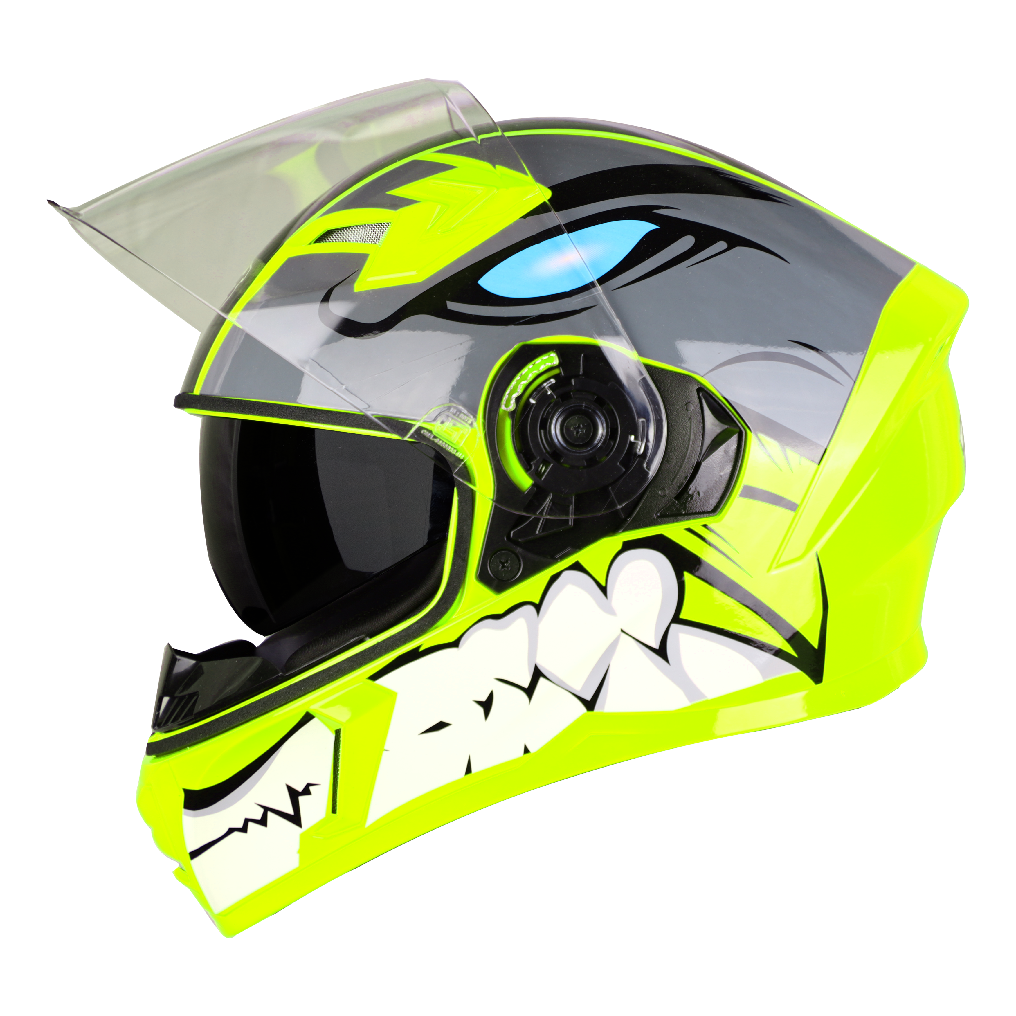 SBA-21 BORN READY GLOSSY FLUO NEON WITH LONG CHEEK PAD INTERIOR (WITH INNER SUN SHIELD) 